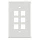 HellermannTyton-FPMSIX-W-Keystone - Faceplates, Frames